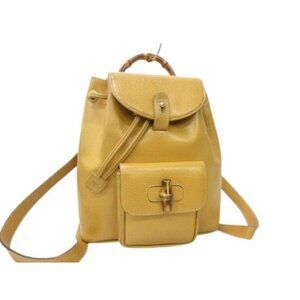 Gucci Backpack Bamboo 003-2034-0030 Light Brown Leather Vintage